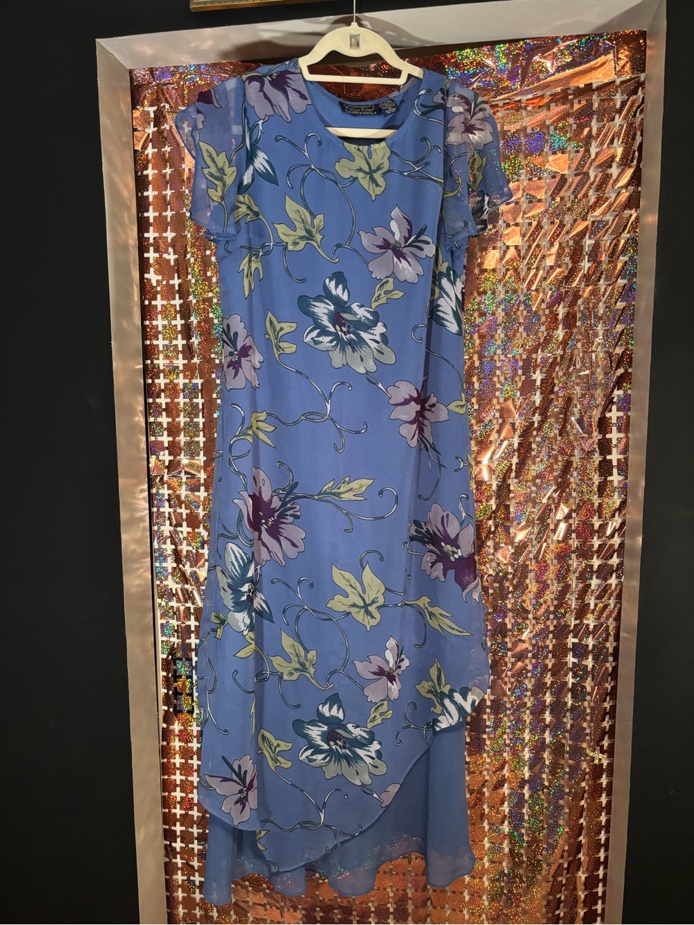 Willow Ridge Blue Floral High-Low Dress-sz 12